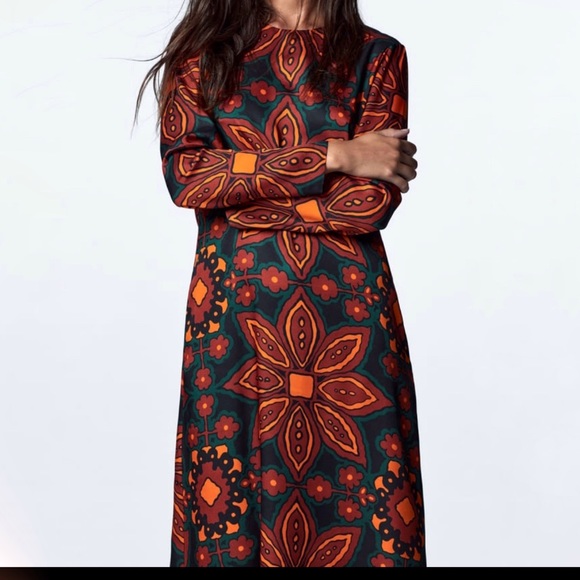 Zara printed midi dress - Picture 8 of 15